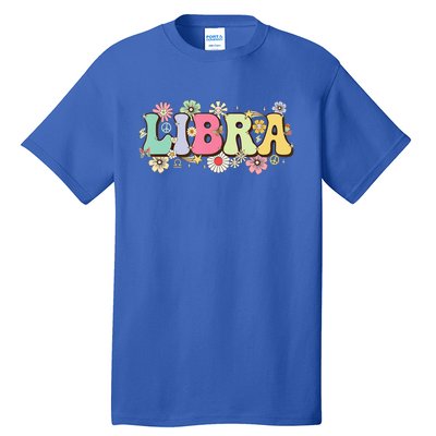 September To October Birthday Groovy Retro Libra Zodiac Sign Gift Tall T-Shirt