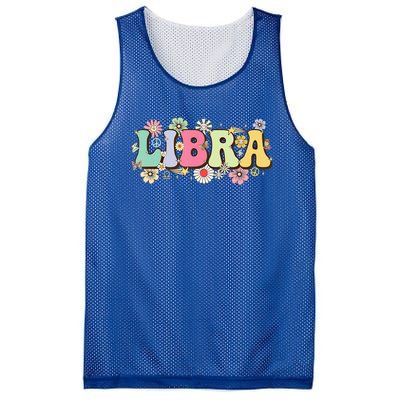 September To October Birthday Groovy Retro Libra Zodiac Sign Gift Mesh Reversible Basketball Jersey Tank