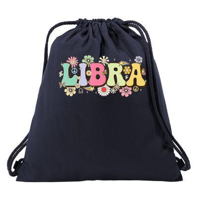 September To October Birthday Groovy Retro Libra Zodiac Sign Gift Drawstring Bag