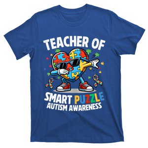 Sped Teacher Of Smart Puzzle Heart Dabbing Autism Awareness Gift T-Shirt