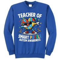 Sped Teacher Of Smart Puzzle Heart Dabbing Autism Awareness Gift Tall Sweatshirt