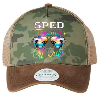 SPED Teacher Off Duty Last Day Of School Teacher Summer Legacy Tie Dye Trucker Hat