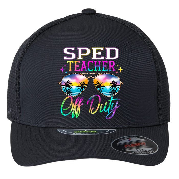 SPED Teacher Off Duty Last Day Of School Teacher Summer Flexfit Unipanel Trucker Cap