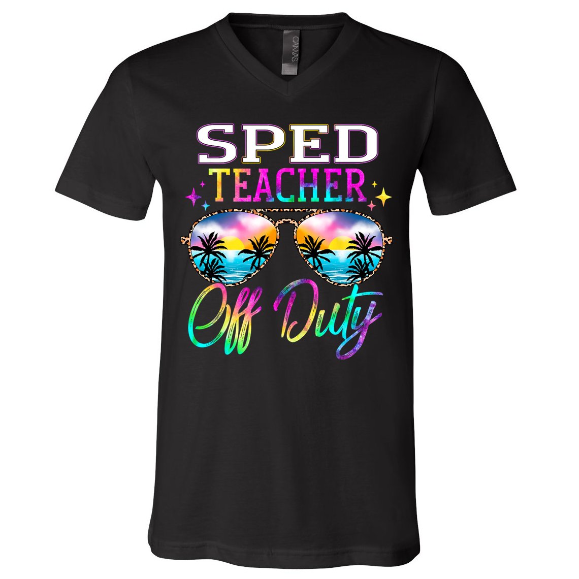 SPED Teacher Off Duty Last Day Of School Teacher Summer V-Neck T-Shirt