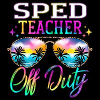 SPED Teacher Off Duty Last Day Of School Teacher Summer V-Neck T-Shirt