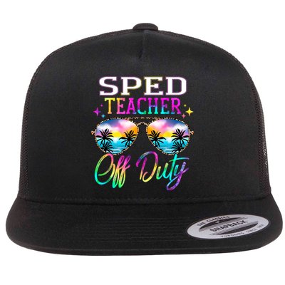 SPED Teacher Off Duty Last Day Of School Teacher Summer Flat Bill Trucker Hat