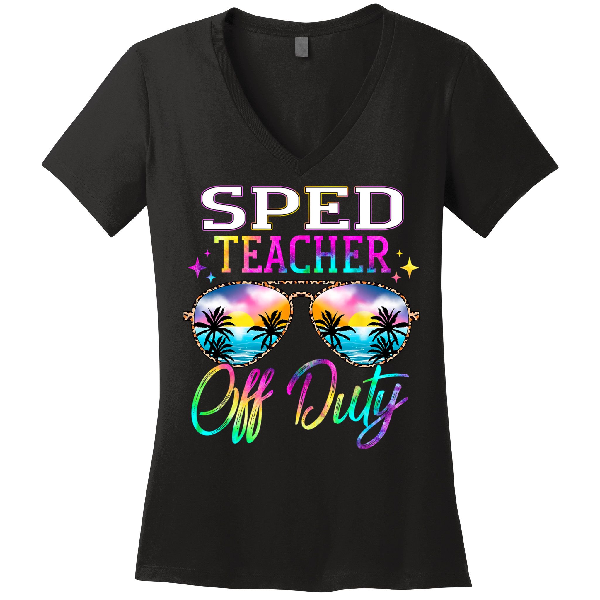 SPED Teacher Off Duty Last Day Of School Teacher Summer Women's V-Neck T-Shirt