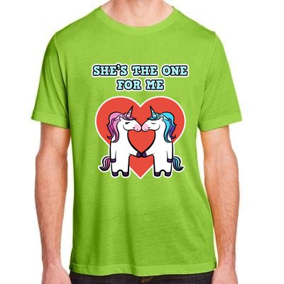 She's The One For Me Gift Unicorn Valentine's Day Gift Adult ChromaSoft Performance T-Shirt