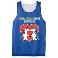 She's The One For Me Gift Unicorn Valentine's Day Gift Mesh Reversible Basketball Jersey Tank