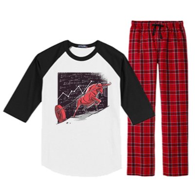 Stock Market Bitcoin Bull Raglan Sleeve Pajama Set