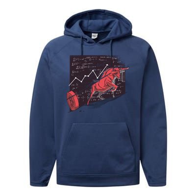 Stock Market Bitcoin Bull Performance Fleece Hoodie