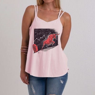 Stock Market Bitcoin Bull Women's Strappy Tank