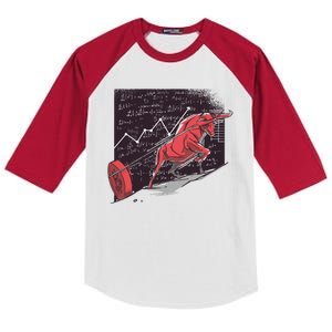 Stock Market Bitcoin Bull Kids Colorblock Raglan Jersey