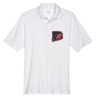 Stock Market Bitcoin Bull Men's Origin Performance Pique Polo