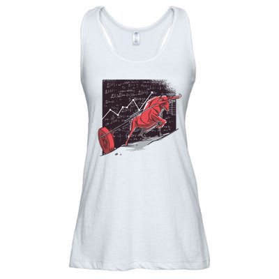 Stock Market Bitcoin Bull Ladies Essential Flowy Tank