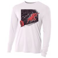 Stock Market Bitcoin Bull Cooling Performance Long Sleeve Crew