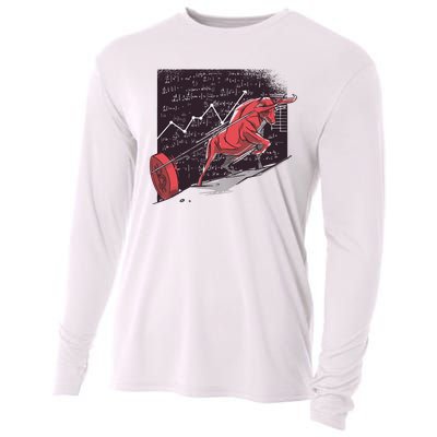 Stock Market Bitcoin Bull Cooling Performance Long Sleeve Crew