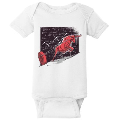 Stock Market Bitcoin Bull Baby Bodysuit