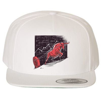 Stock Market Bitcoin Bull Wool Snapback Cap