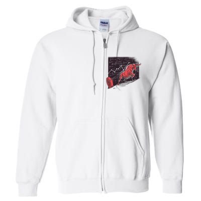 Stock Market Bitcoin Bull Full Zip Hoodie