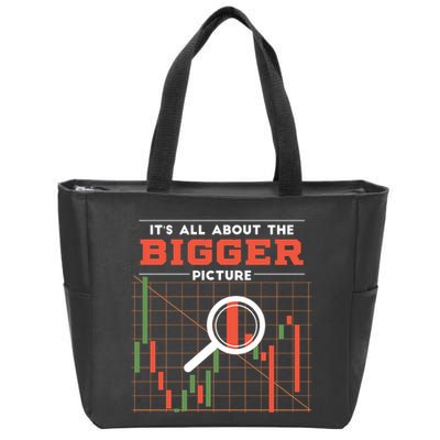 Stock Market Graph Bigger Picture Zip Tote Bag