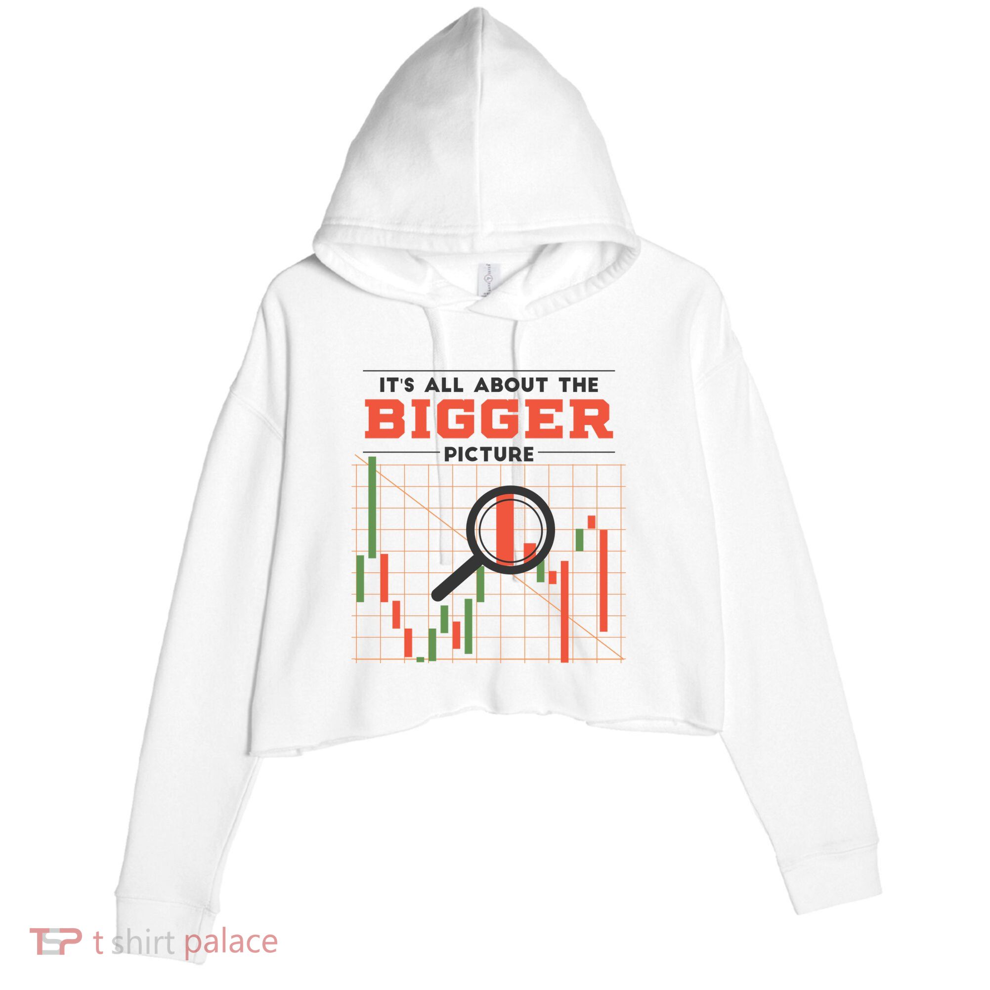 Stock Market Graph Bigger Picture Crop Fleece Hoodie