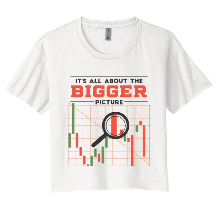Stock Market Graph Bigger Picture Women's Crop Top Tee
