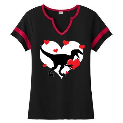 Stole My Heart Cute Dinosaur Ladies Halftime Notch Neck Tee