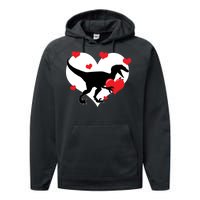 Stole My Heart Cute Dinosaur Performance Fleece Hoodie