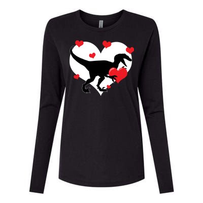 Stole My Heart Cute Dinosaur Womens Cotton Relaxed Long Sleeve T-Shirt