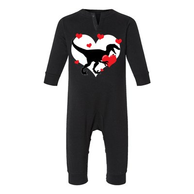 Stole My Heart Cute Dinosaur Infant Fleece One Piece