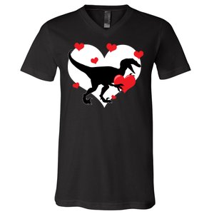 Stole My Heart Cute Dinosaur V-Neck T-Shirt