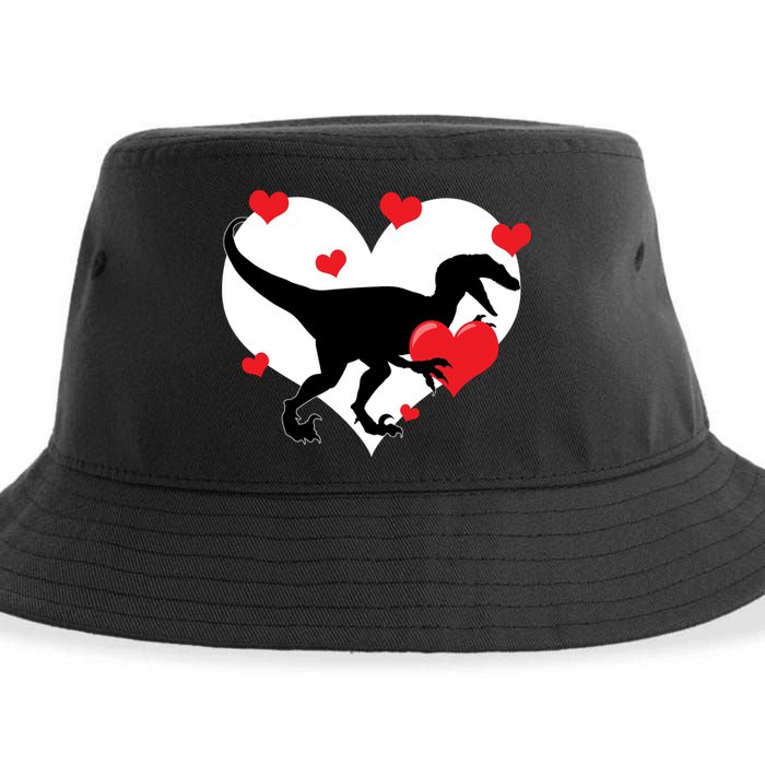 Stole My Heart Cute Dinosaur Sustainable Bucket Hat