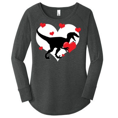 Stole My Heart Cute Dinosaur Women's Perfect Tri Tunic Long Sleeve Shirt