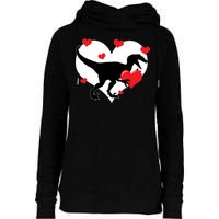 Stole My Heart Cute Dinosaur Womens Funnel Neck Pullover Hood