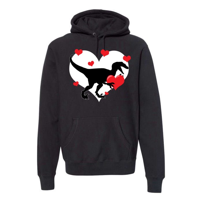 Stole My Heart Cute Dinosaur Premium Hoodie