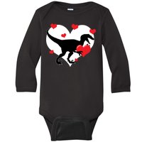 Stole My Heart Cute Dinosaur Baby Long Sleeve Bodysuit