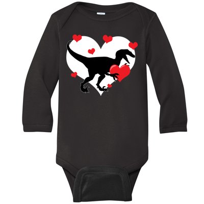 Stole My Heart Cute Dinosaur Baby Long Sleeve Bodysuit