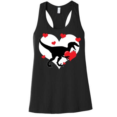 Stole My Heart Cute Dinosaur Women's Racerback Tank