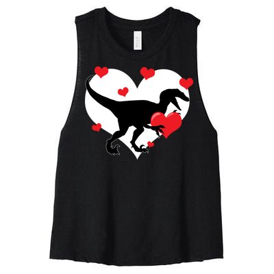 Stole My Heart Cute Dinosaur Women's Racerback Cropped Tank