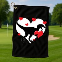 Stole My Heart Cute Dinosaur Golf Towel
