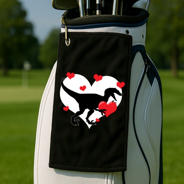Stole My Heart Cute Dinosaur Golf Towel