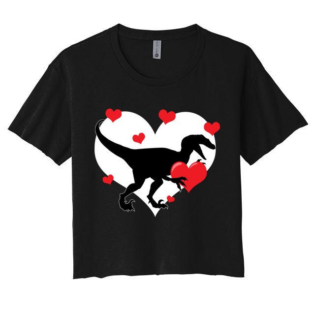 Stole My Heart Cute Dinosaur Crop Top
