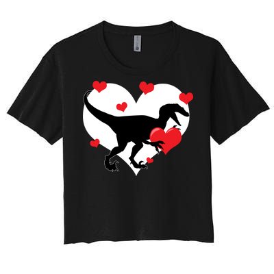 Stole My Heart Cute Dinosaur Women's Crop Top Tee