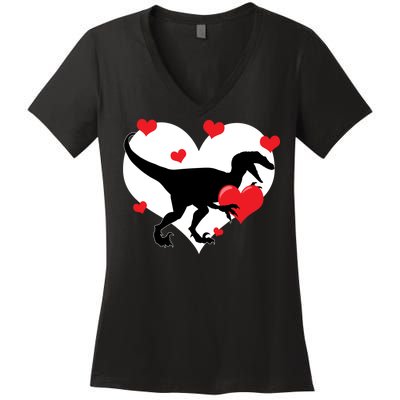 Stole My Heart Cute Dinosaur Women's V-Neck T-Shirt