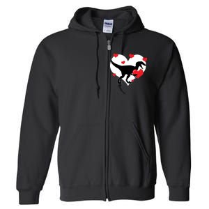 Stole My Heart Cute Dinosaur Full Zip Hoodie