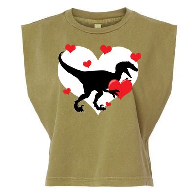 Stole My Heart Cute Dinosaur Garment-Dyed Women's Muscle Tee