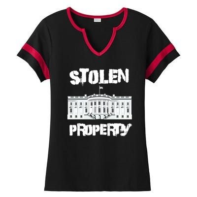 Stolen Property White House Ladies Halftime Notch Neck Tee