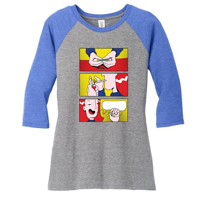 Stoner Comic Women's Tri-Blend 3/4-Sleeve Raglan Shirt