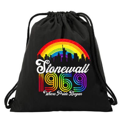 Stonewall 1969 Where Pride Began LGBT Rainbow Drawstring Bag
